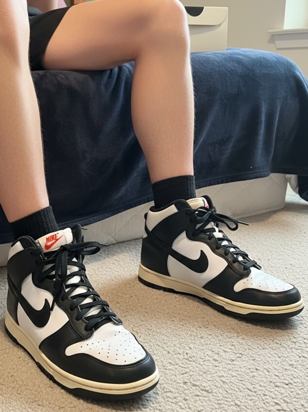 Nike Women’s Black & White High-Top Athletic Sneakers - Classic Style